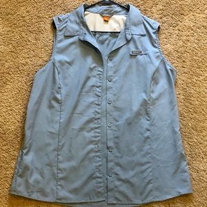 Eddie Bauer Blue Mountain Sleeveless button up Shirt XL